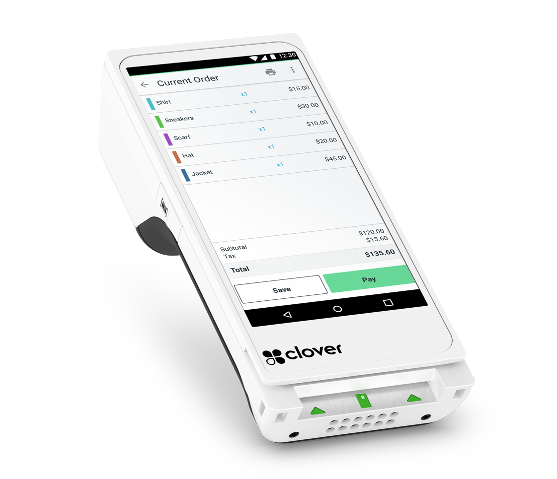Clover Flex mobile POS handheld with order screen