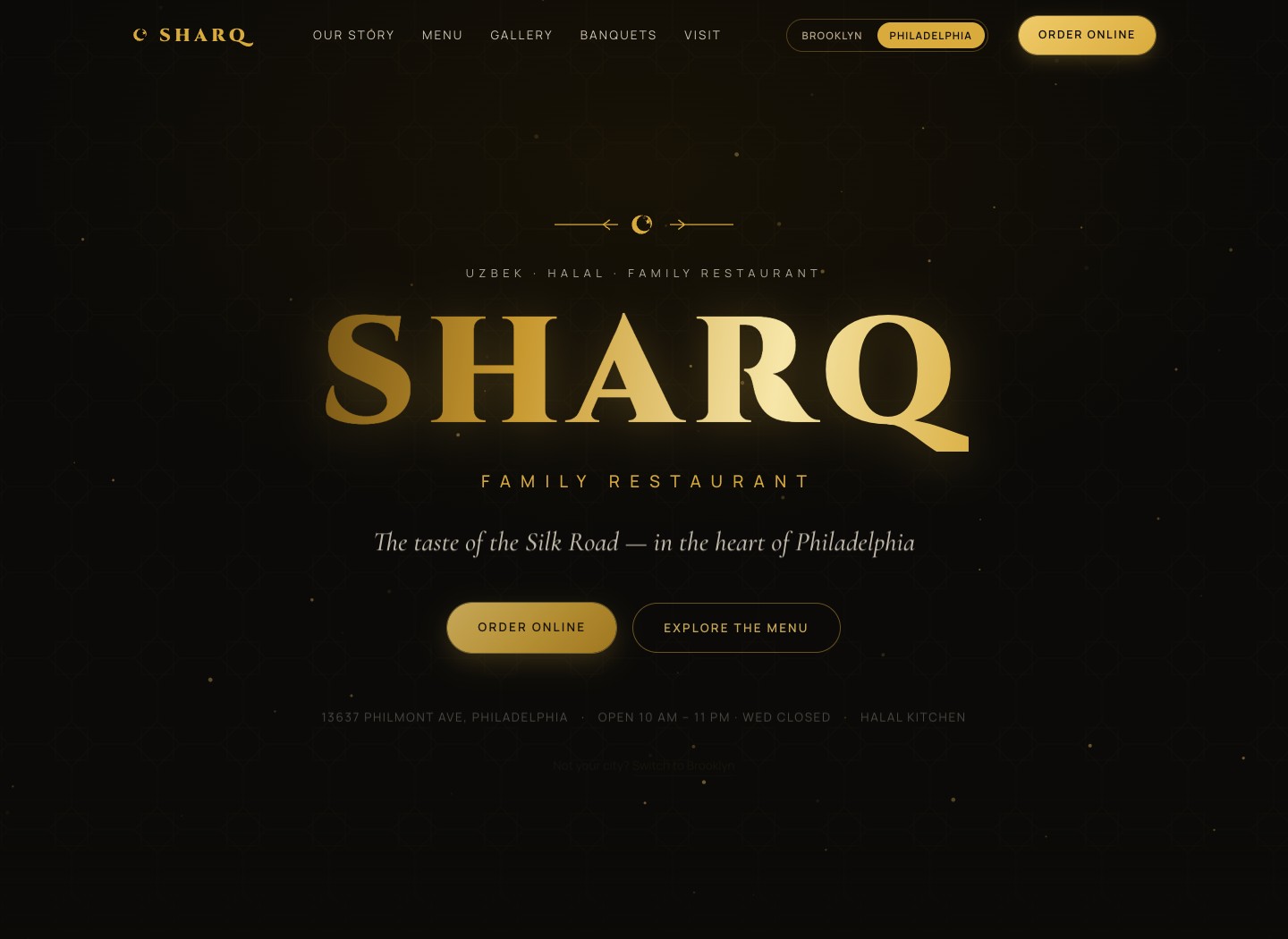 Sharq Family Restaurant website